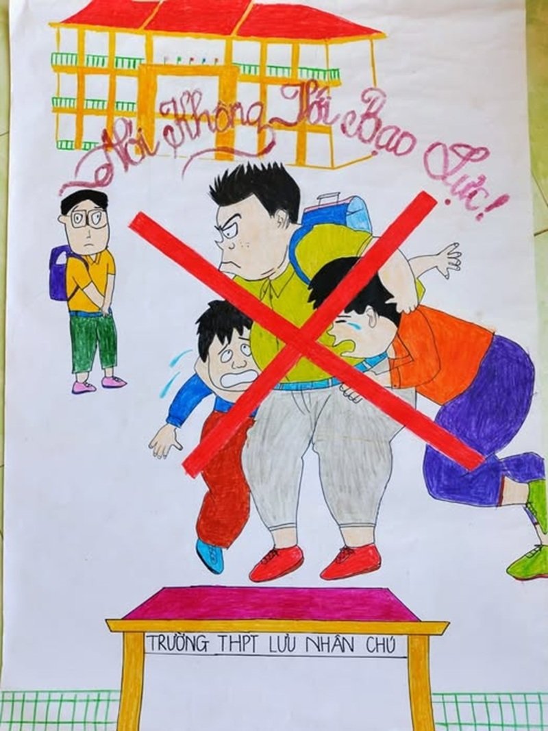 vẽ tranh nói không với bạo lực học đường 23
