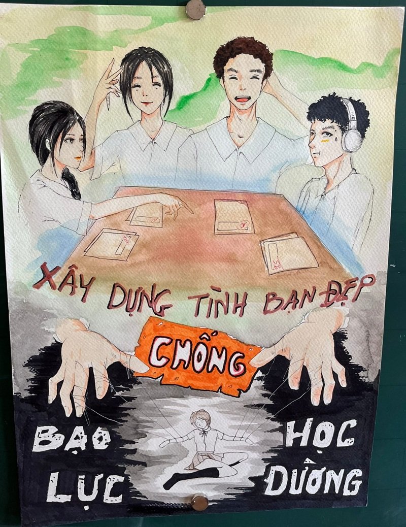 vẽ tranh nói không với bạo lực học đường 29