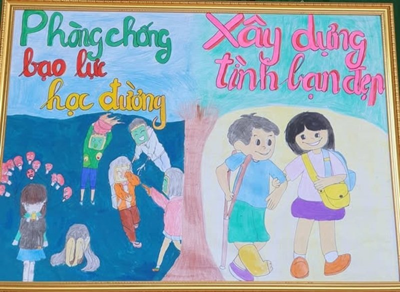vẽ tranh nói không với bạo lực học đường 37