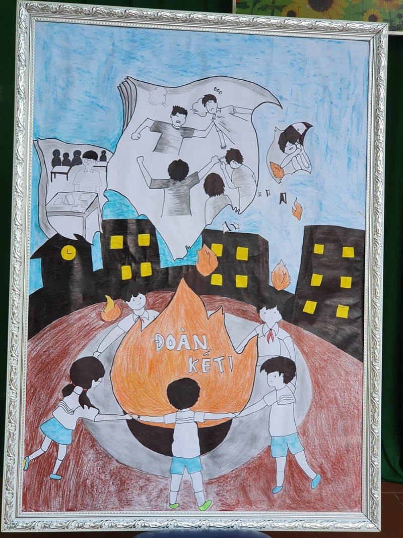 vẽ tranh nói không với bạo lực học đường 38