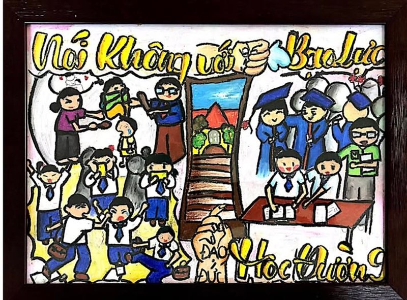 vẽ tranh nói không với bạo lực học đường 40