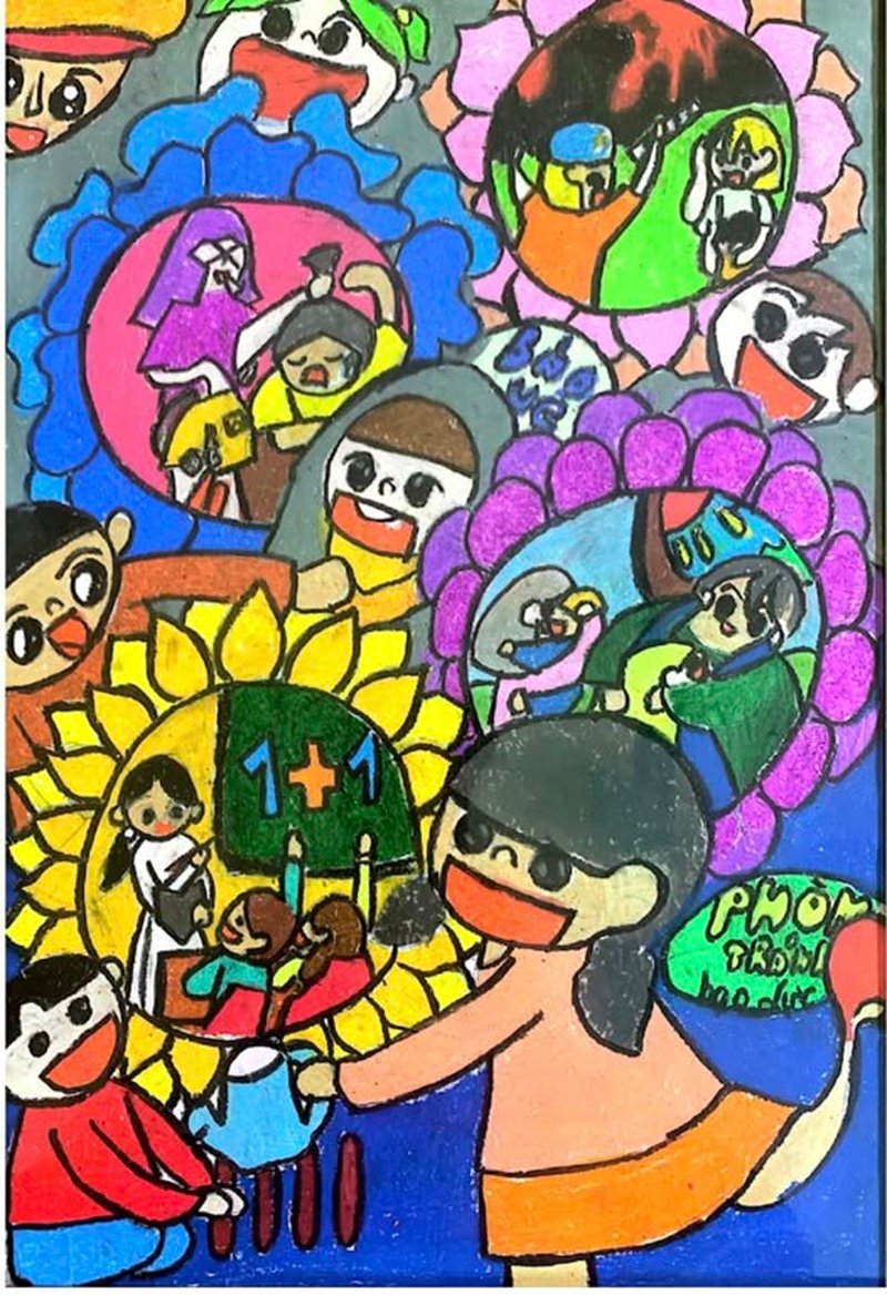 vẽ tranh nói không với bạo lực học đường 43