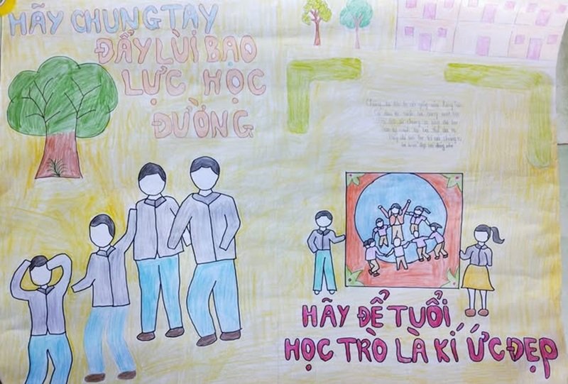 vẽ tranh nói không với bạo lực học đường 5