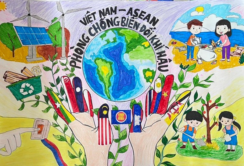 vẽ tranh phòng chống thiên tai 10