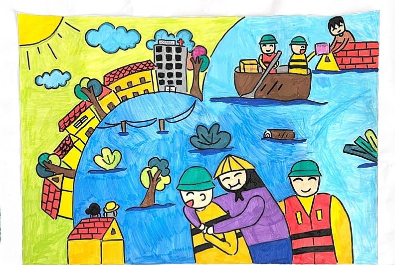 vẽ tranh phòng chống thiên tai 12