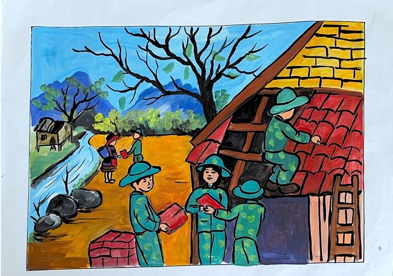 vẽ tranh phòng chống thiên tai 13