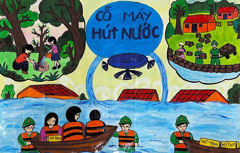 vẽ tranh phòng chống thiên tai 14