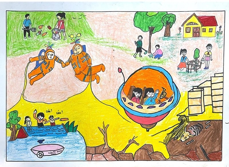 vẽ tranh phòng chống thiên tai 15