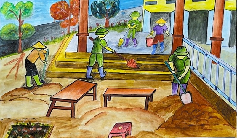 vẽ tranh phòng chống thiên tai 16