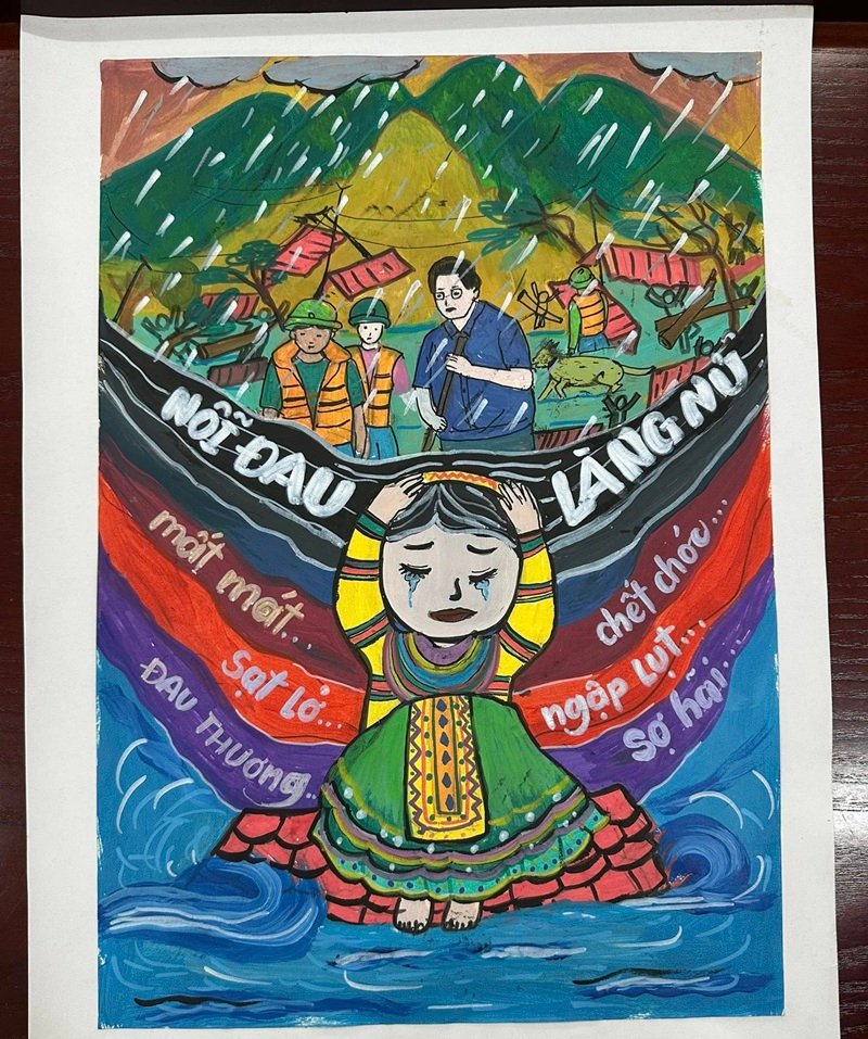 vẽ tranh phòng chống thiên tai 24