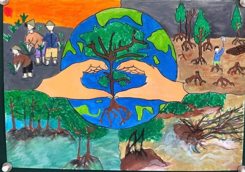 vẽ tranh phòng chống thiên tai 34