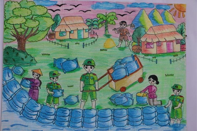 vẽ tranh phòng chống thiên tai 35