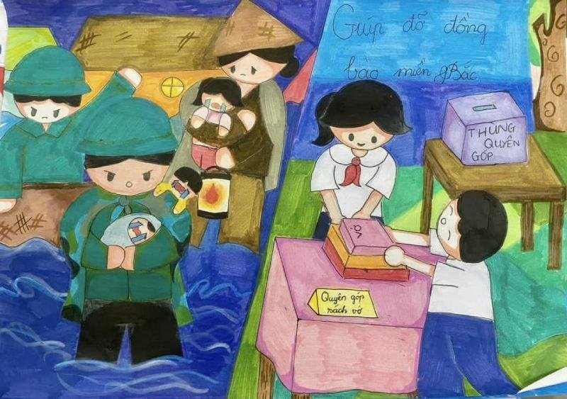 vẽ tranh phòng chống thiên tai 37