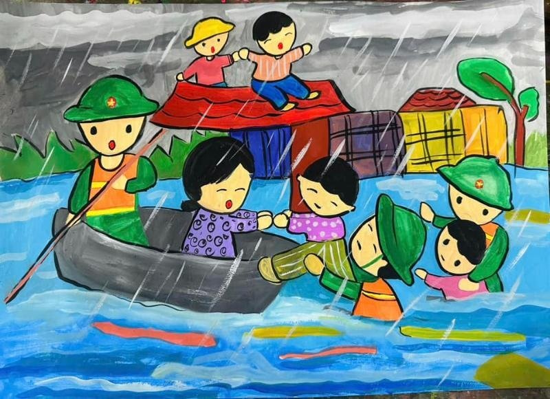 vẽ tranh phòng chống thiên tai 38