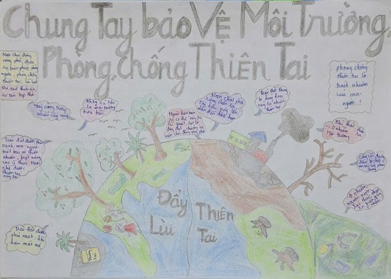 vẽ tranh phòng chống thiên tai 4