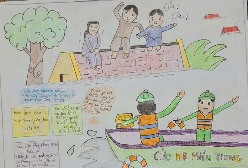 vẽ tranh phòng chống thiên tai 5