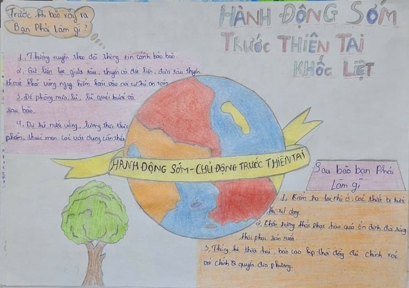 vẽ tranh phòng chống thiên tai 7