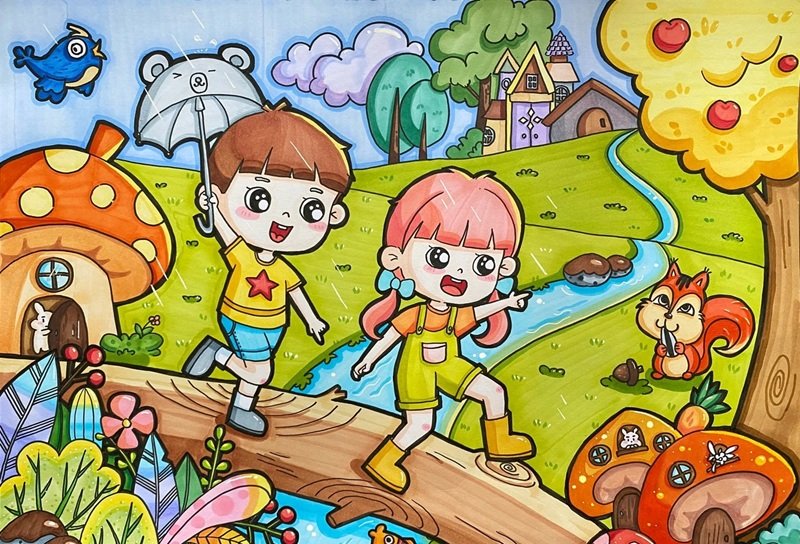 vẽ tranh ý tưởng tuổi thơ 12