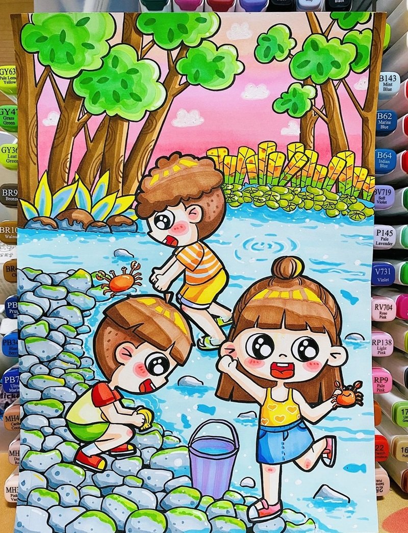 vẽ tranh ý tưởng tuổi thơ 13