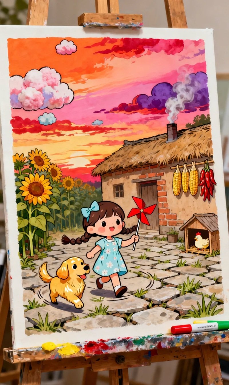 vẽ tranh ý tưởng tuổi thơ 24