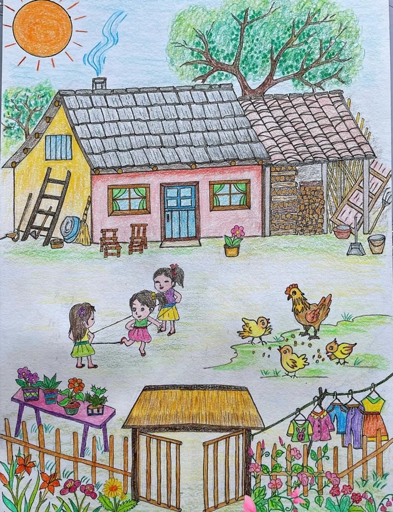 vẽ tranh ý tưởng tuổi thơ 28