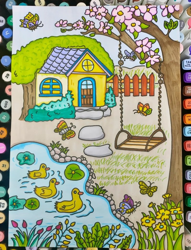 vẽ tranh ý tưởng tuổi thơ 39