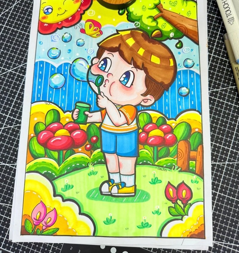 vẽ tranh ý tưởng tuổi thơ 41