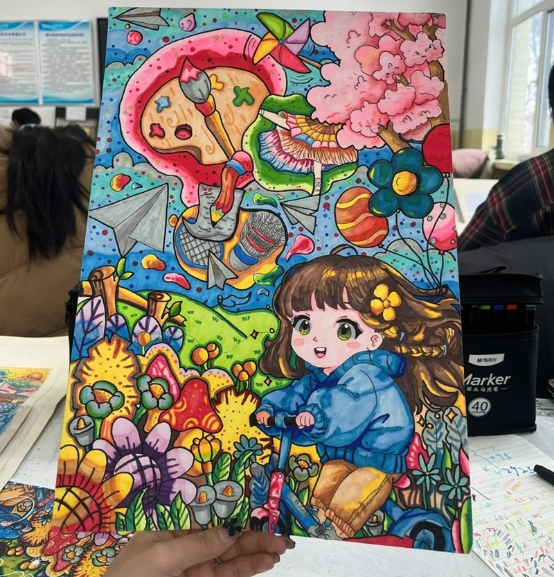 vẽ tranh ý tưởng tuổi thơ 8