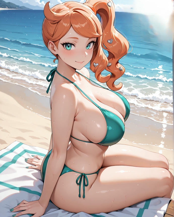 Ảnh cô gái anime mặc bikini có nét đẹp cuốn hút