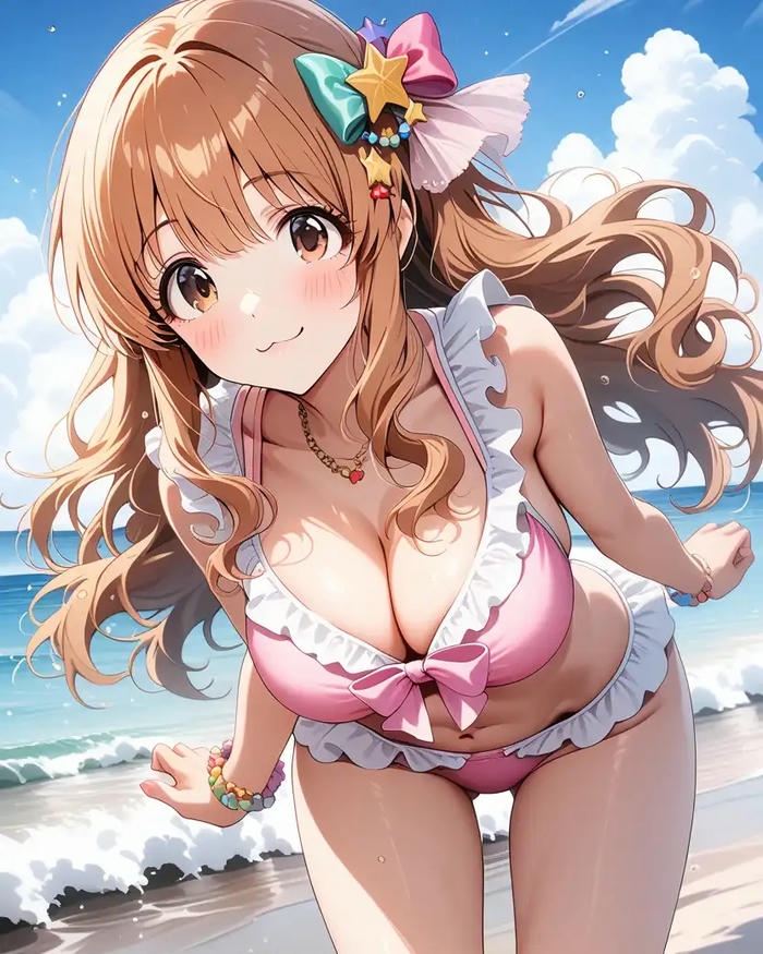 Ảnh gái anime bikini với thần thái tự nhiên