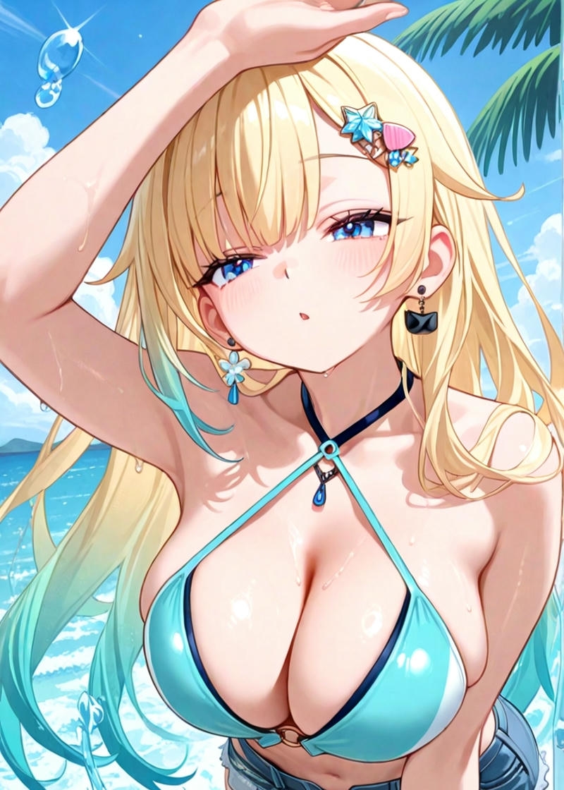 Ảnh gái anime mặc bikini lung linh