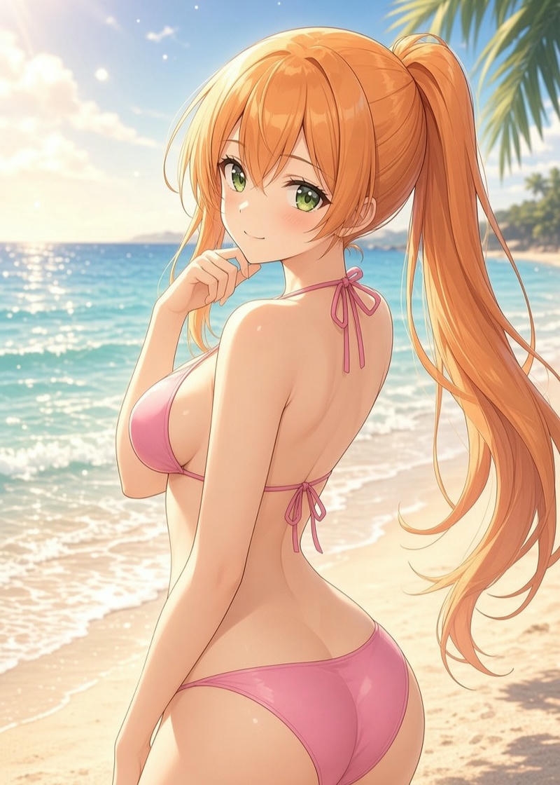 Ảnh gái anime mặc bikini quyến mắt