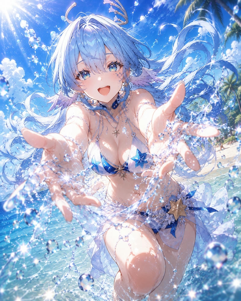 Ảnh gái anime mặc bikini rực rỡ