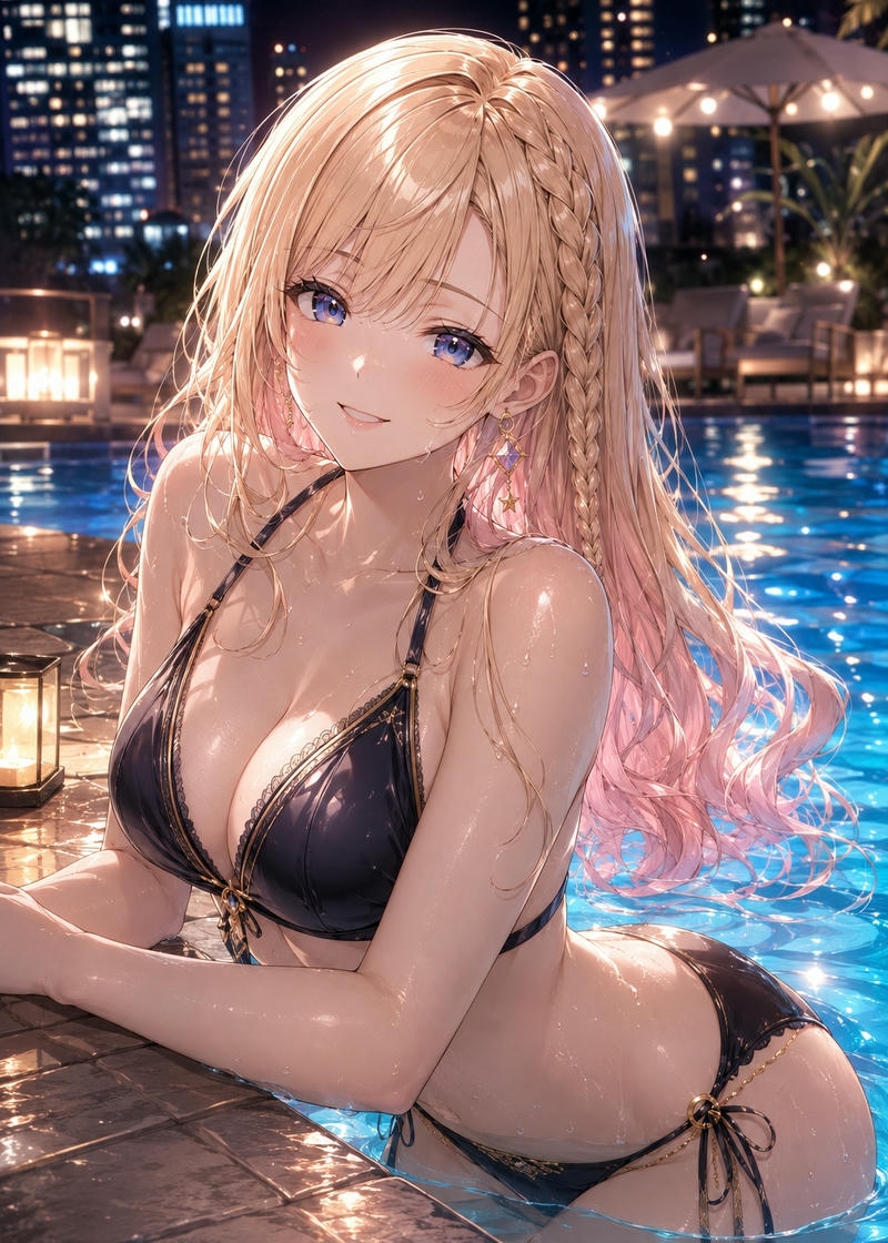 Ảnh gái anime mặc bikini sinh động