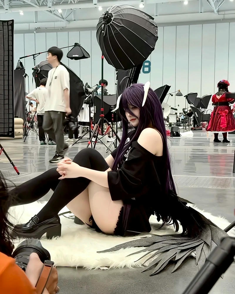 Ecchi cosplay trang phục màu đen