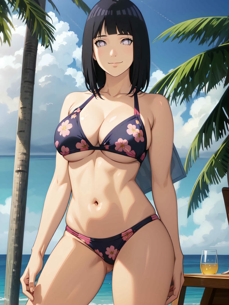Hinata bikini có thần thái tươi tắn tự nhiên