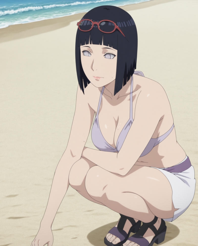 Hình Hinata diện bikini với phong thái nhẹ nhàng