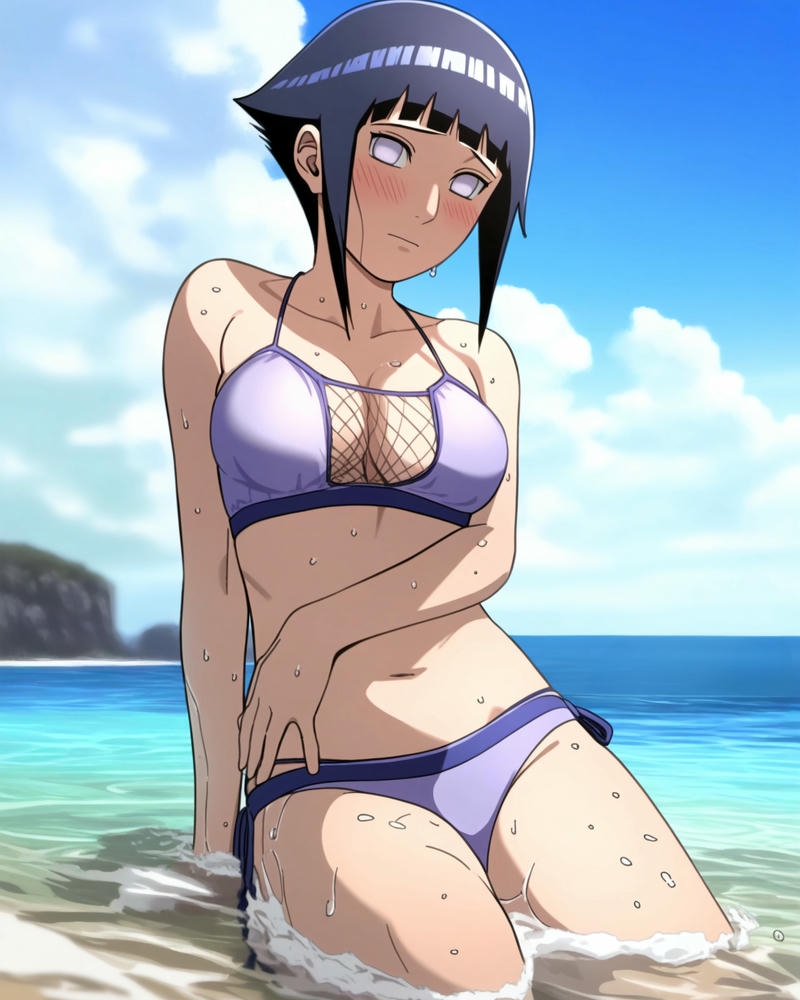 Hình Hinata mặc bikini với tạo hình đáng yêu