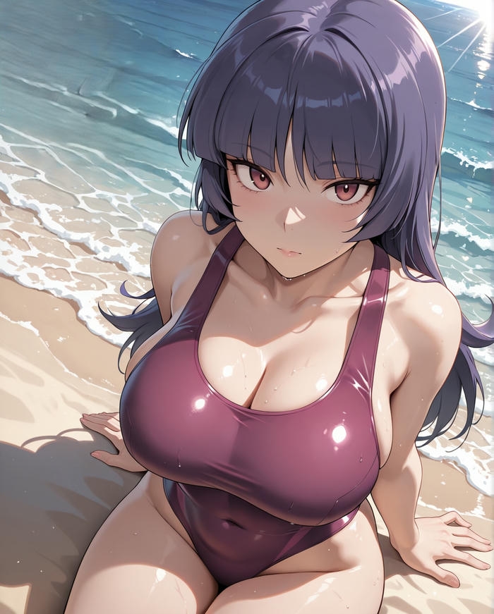 Hình ảnh anime nữ mặc bikini với diện mạo thanh tú