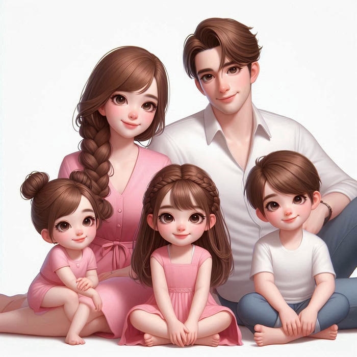 Hình ảnh gia đình năm người anime