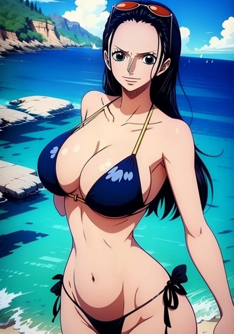 Cô gái Nico Robin bikini quyến rũ anime