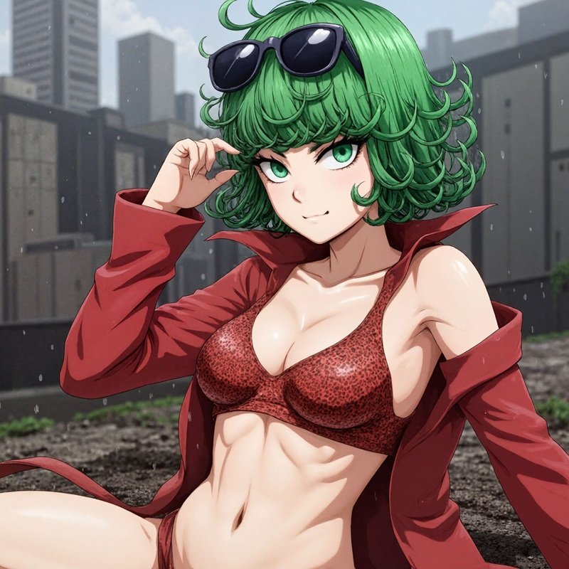 Tatsumaki One Punch Man bikini, tư thế khiêu khích