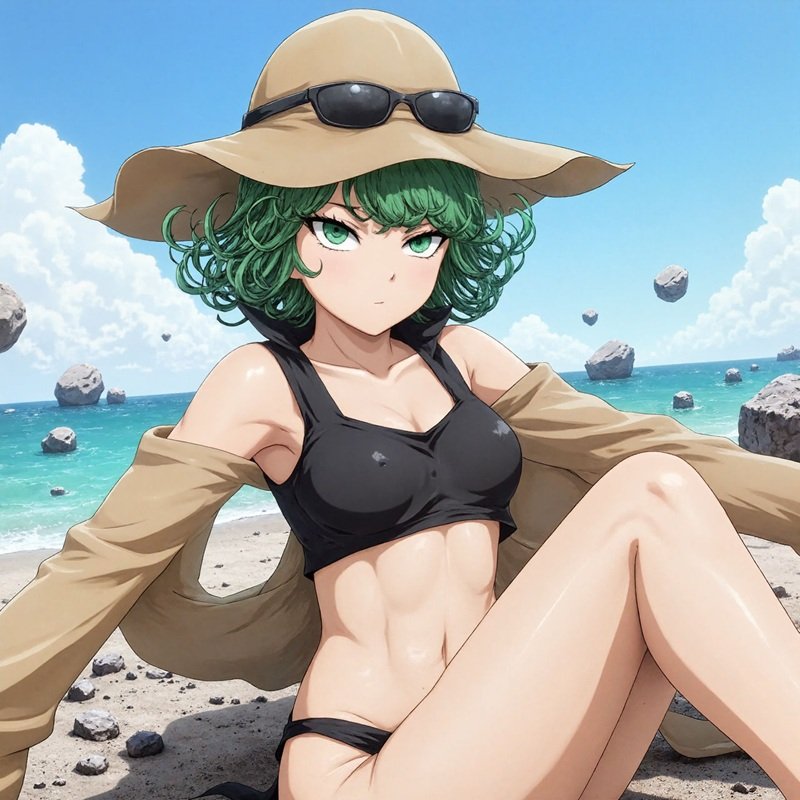 Tatsumaki mặc bikin sexy, ánh mắt lạnh nhưng nóng bỏng