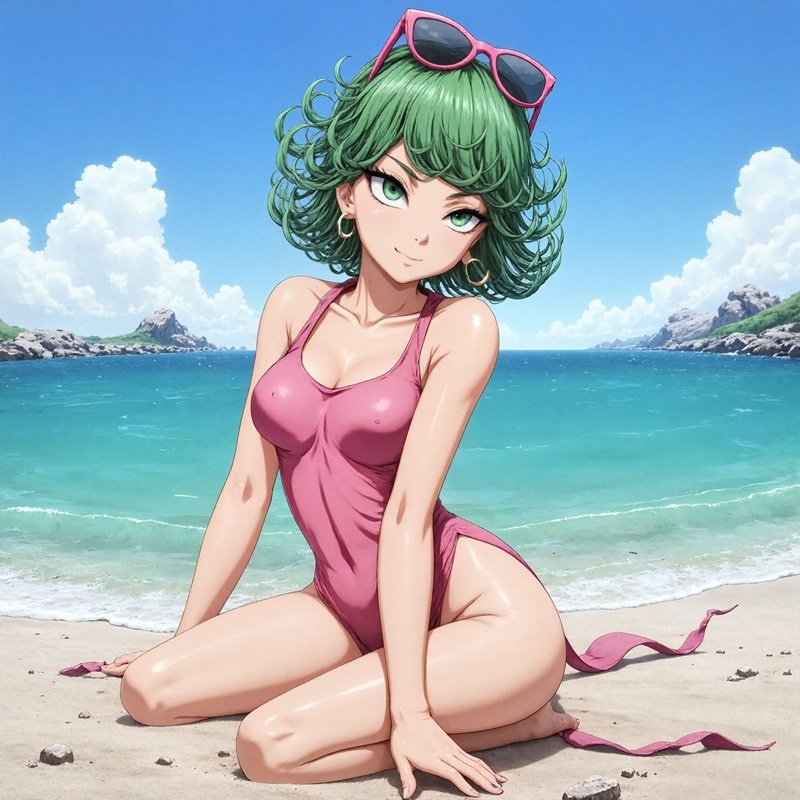 Fanart Tatsumaki bikini, chi tiết body siêu thực