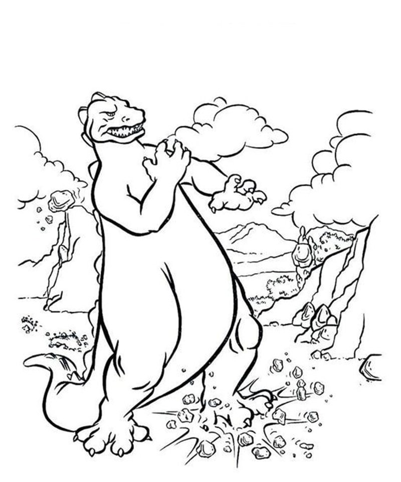 tranh tô màu godzilla 1