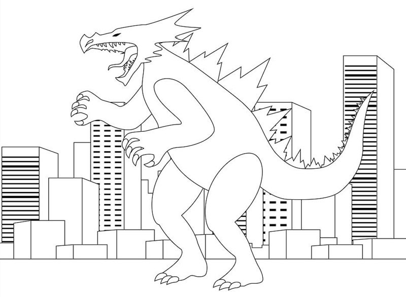 tranh tô màu godzilla 11