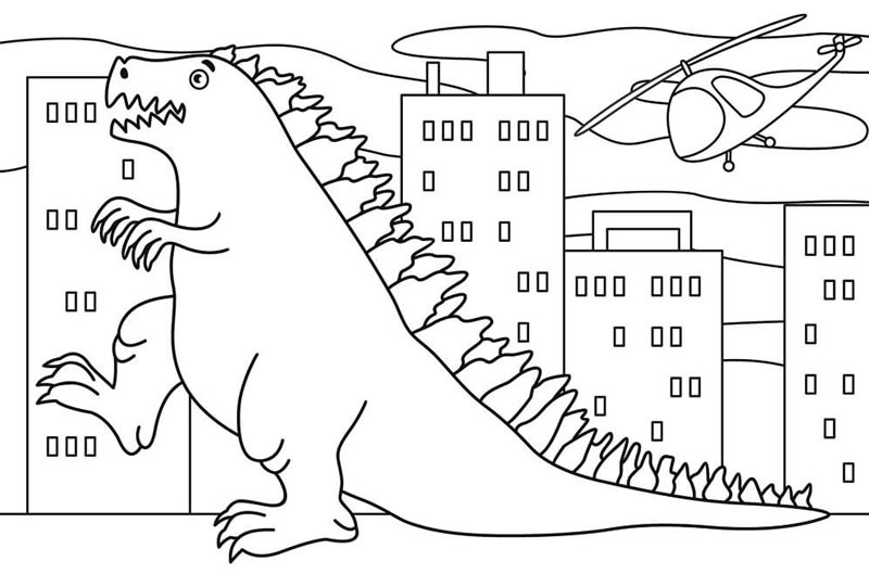 tranh tô màu godzilla 12