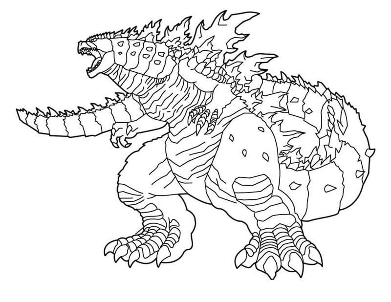 tranh tô màu godzilla 19