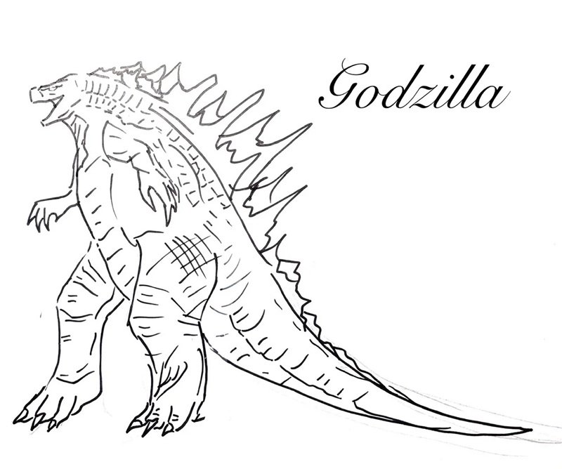 tranh tô màu godzilla 30