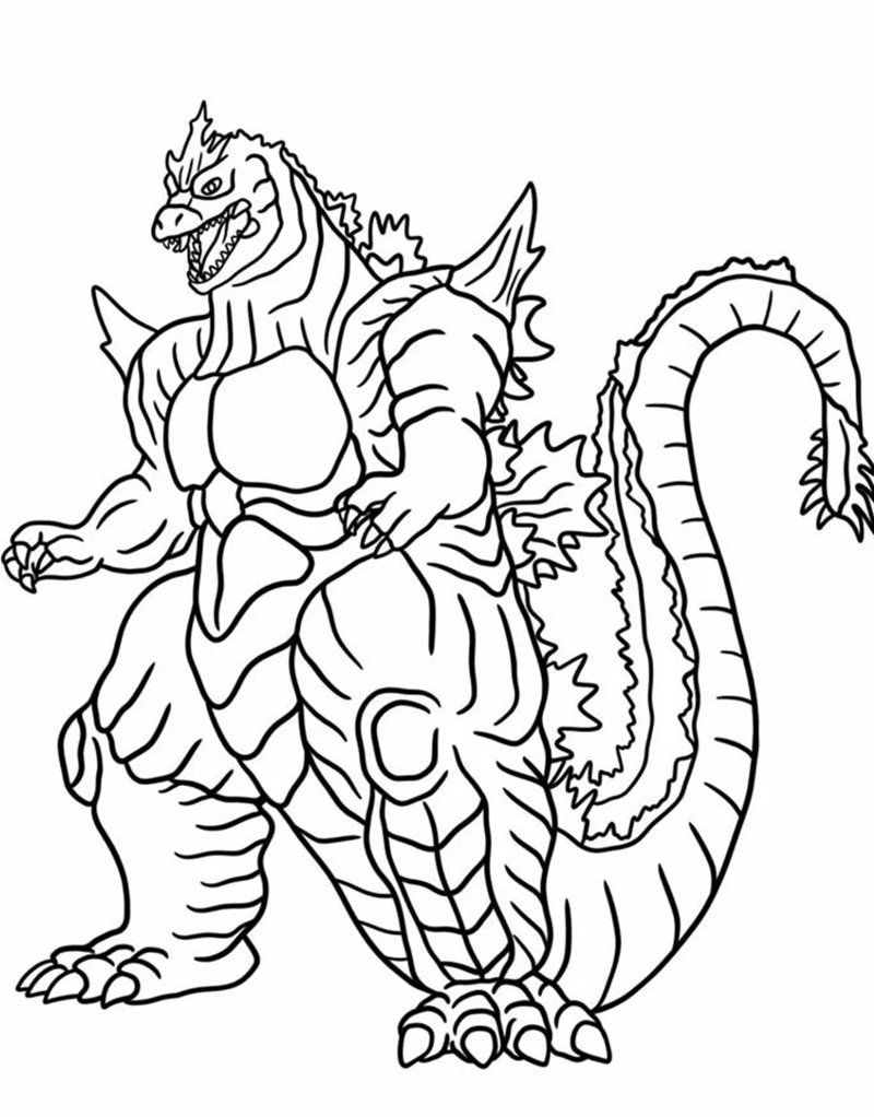 tranh tô màu godzilla 32
